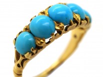 Victorian 18ct Gold Five Stone Turquoise Ring