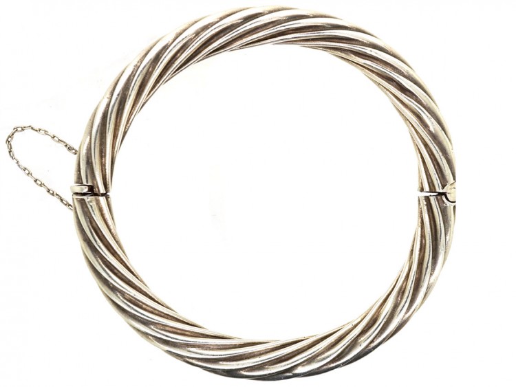 Silver Swirl Design Bangle