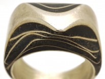 German Art Deco Silver & Niello Ring