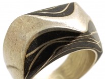 German Art Deco Silver & Niello Ring