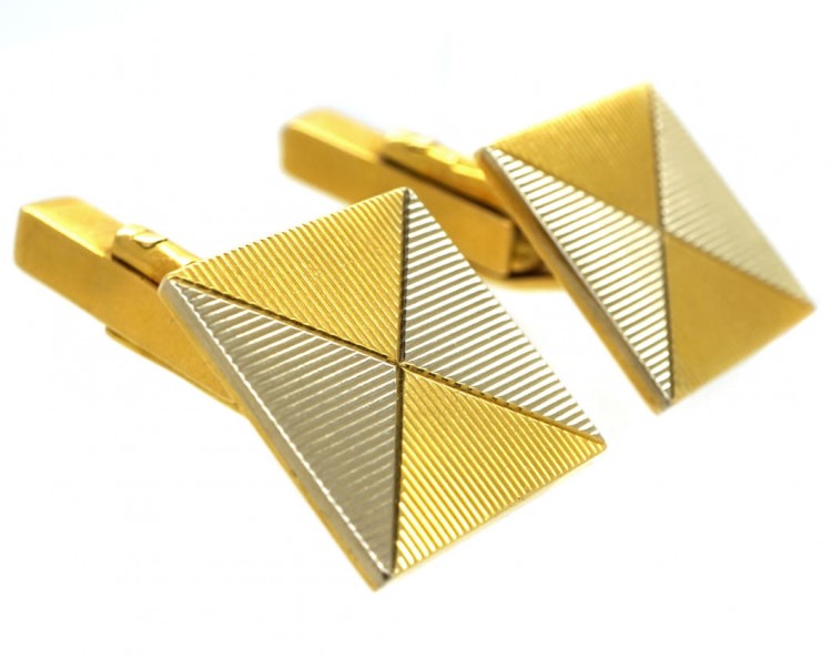 Two Colour 18ct Gold Envelope Design Cufflinks