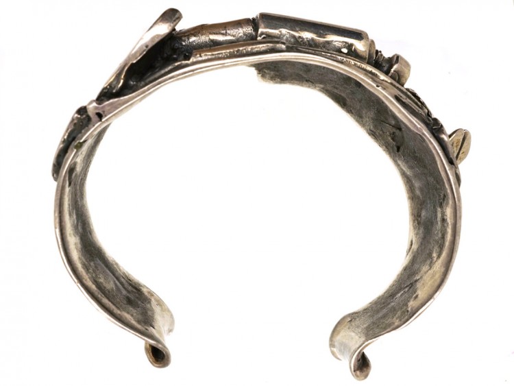 French Silver Punk Bangle