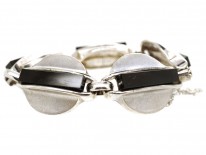 1960s Onyx & Silver Bracelet