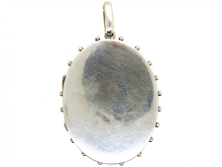 Victorian Silver & Gold Overlay Flowers Motif Locket