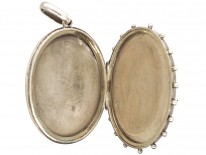 Victorian Silver & Gold Overlay Flowers Motif Locket
