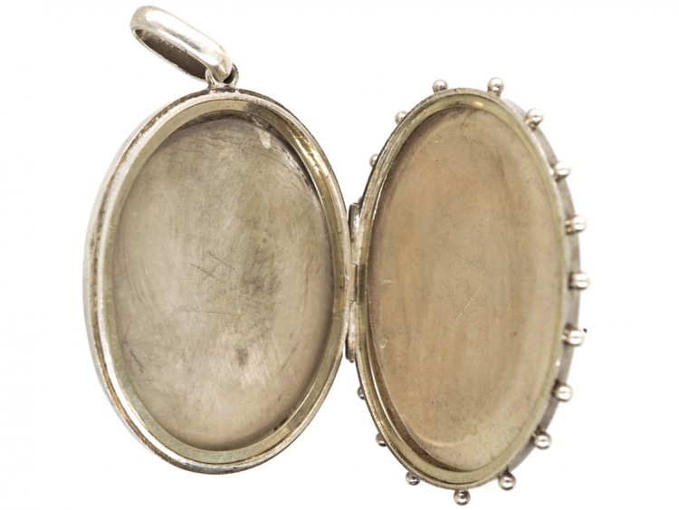 Victorian Silver & Gold Overlay Flowers Motif Locket