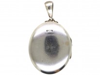 Victorian Silver & Gold Overlay V Design Oval Locket