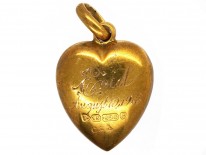 Edwardian 15ct Gold, Sapphire & Diamond Heart Pendant