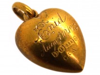 Edwardian 15ct Gold, Sapphire & Diamond Heart Pendant