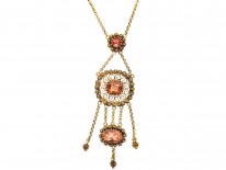 Early 19th Century 14ct Gold & Tourmaline Pendant on Chain
