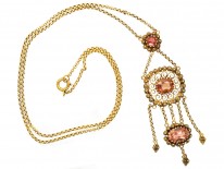 Early 19th Century 14ct Gold & Tourmaline Pendant on Chain