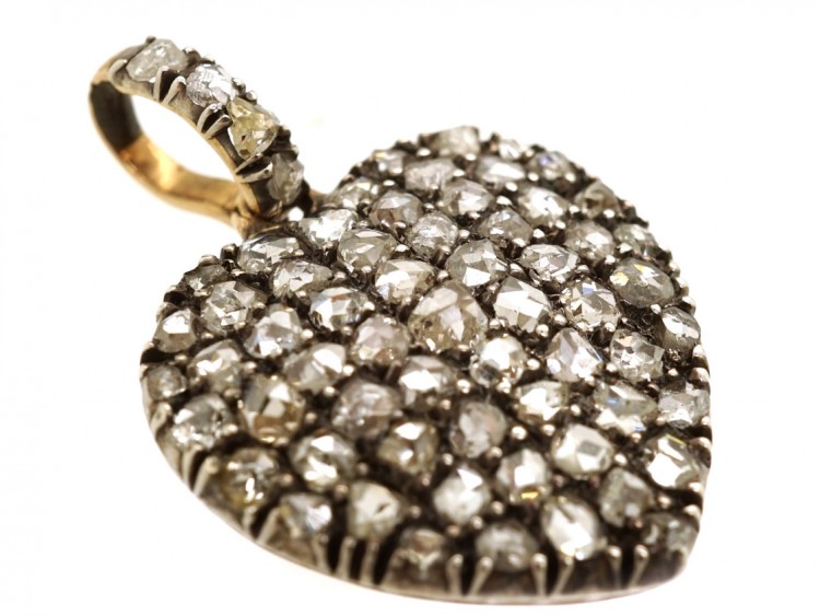 Edwardian Rose Diamond Heart Pendant