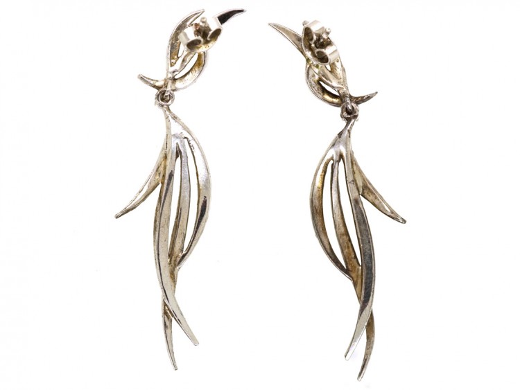1950s Silver & Marcasite Drop Earrings