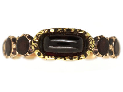 Georgian Flat Cut & Cabochon Garnet Eternity Ring