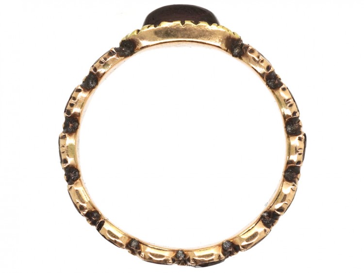 Georgian Flat Cut & Cabochon Garnet Eternity Ring