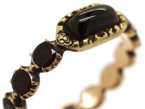 Georgian Flat Cut & Cabochon Garnet Eternity Ring