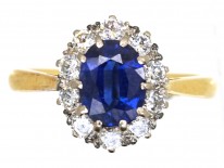 18ct Gold, Sapphire & Diamond Cluster Ring