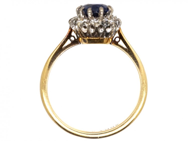 18ct Gold, Sapphire & Diamond Cluster Ring