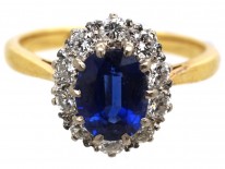 18ct Gold, Sapphire & Diamond Cluster Ring