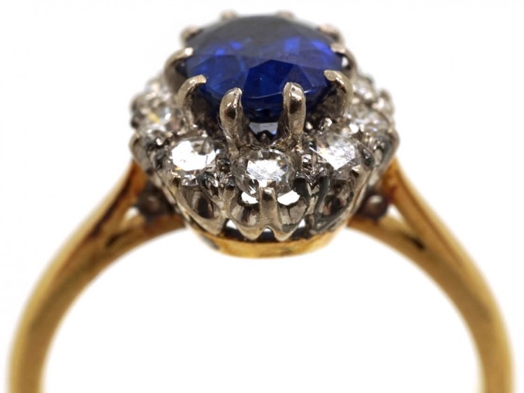 18ct Gold, Sapphire & Diamond Cluster Ring