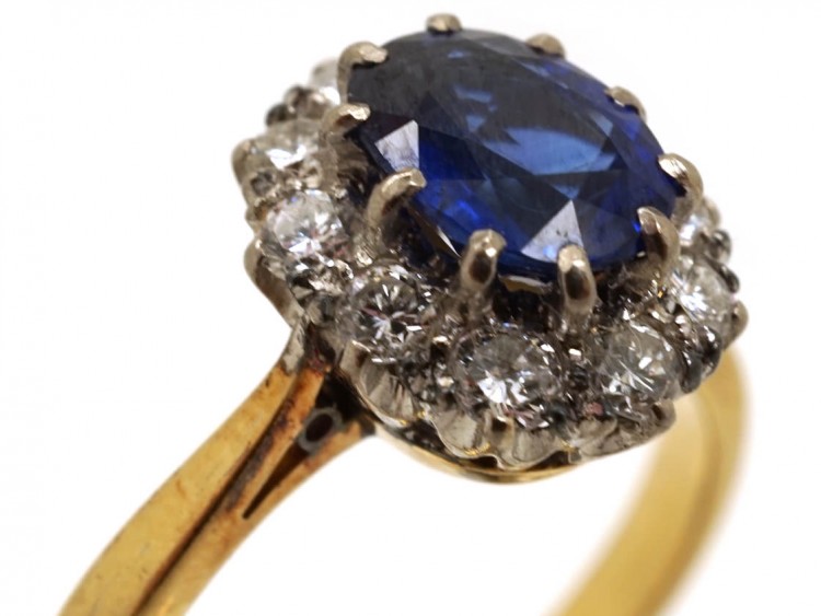 18ct Gold, Sapphire & Diamond Cluster Ring
