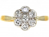 Edwardian 18ct Gold & Platinum, Diamond Cluster Ring