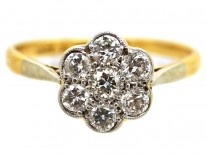 Edwardian 18ct Gold & Platinum, Diamond Cluster Ring