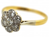 Edwardian 18ct Gold & Platinum, Diamond Cluster Ring