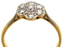 Edwardian 18ct Gold & Platinum, Diamond Cluster Ring
