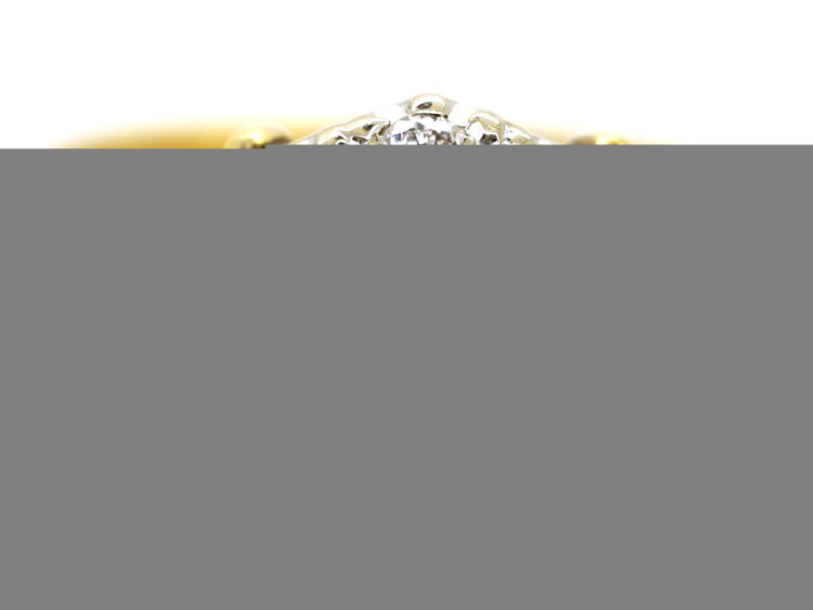 Edwardian 18ct Gold Diamond Cluster Ring With Diamond Shoulders