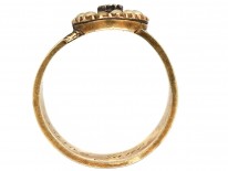 Georgian Natural Split Pearl & Rose Diamond Mourning Ring
