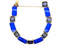 Norwegian Silver Gilt & Blue & Black Enamel Bracelet