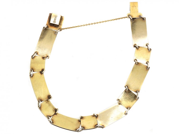 Norwegian Silver Gilt & Blue & Black Enamel Bracelet