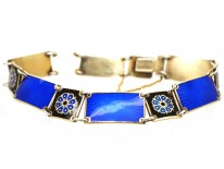 Norwegian Silver Gilt & Blue & Black Enamel Bracelet
