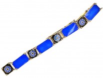 Norwegian Silver Gilt & Blue & Black Enamel Bracelet