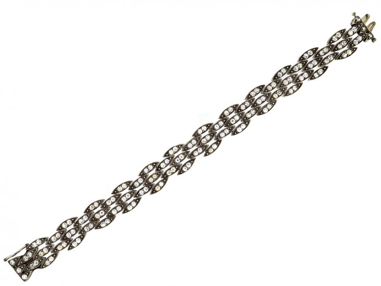 Art Deco Silver & Paste Bracelet