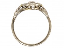 Art Deco Platinum & Diamond Rectangular Ring with Diamond Shoulders