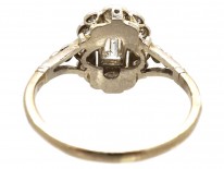 Art Deco Platinum & Diamond Rectangular Ring with Diamond Shoulders