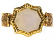 Victorian 15ct Gold & Bloodstone & Chalcedony Swivel Signet Ring