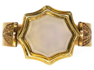 Victorian 15ct Gold & Bloodstone & Chalcedony Swivel Signet Ring