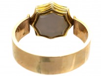 Victorian 15ct Gold & Bloodstone & Chalcedony Swivel Signet Ring