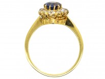 18ct Gold, Diamond & Heart Shaped Ceylon Sapphire Ring