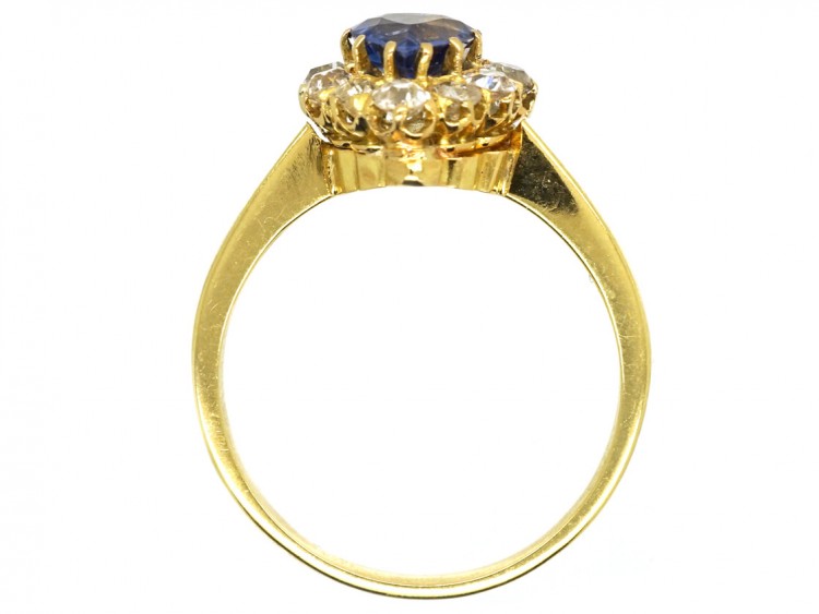18ct Gold, Diamond & Heart Shaped Ceylon Sapphire Ring