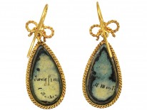 15ct Gold Swiss Enamel Drop Earrings