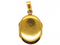 Victorian 18ct Gold Oval Locket Set With a Diamond