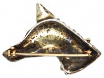 Edwardian Rose Diamond & Seed Pearl Dog Brooch