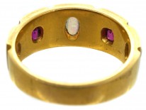 Victorian 18ct Gold Opal & Ruby Ring