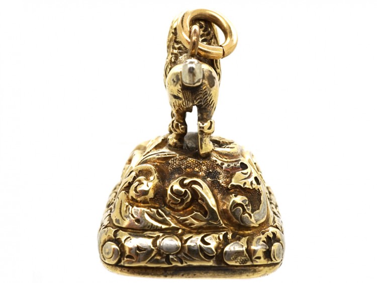 Georgian Gold Cased Seal With King Charles Spaniel