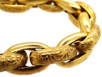 15ct Gold Bracelet With Cabochon Garnet Padlock