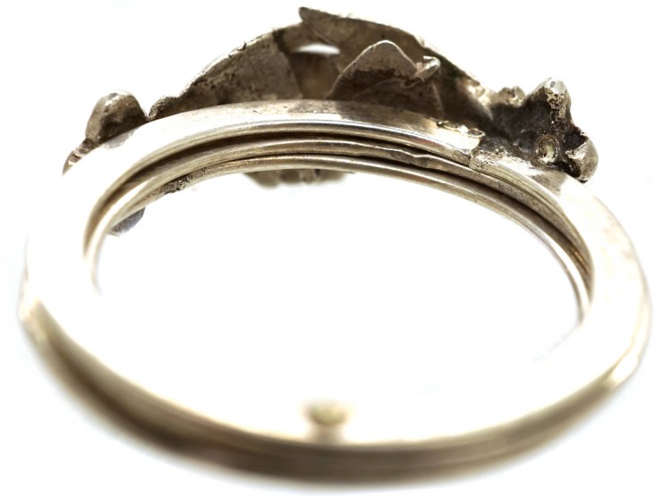 Silver Clasped Hands Opening Fede Ring